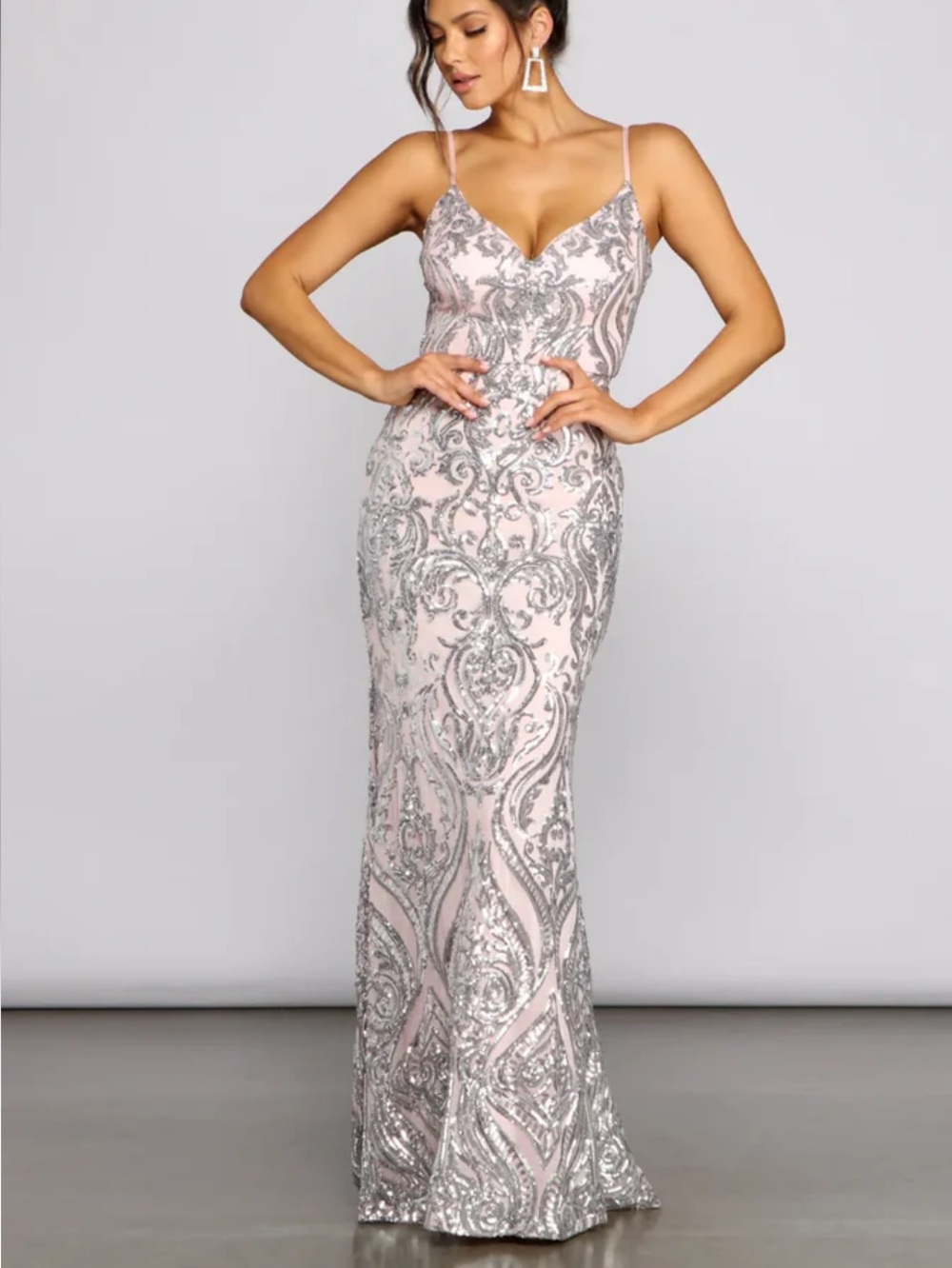 New Lulus Elegant Notable Sensation Sequin Strapless Mermaid  Gown Sz US XL